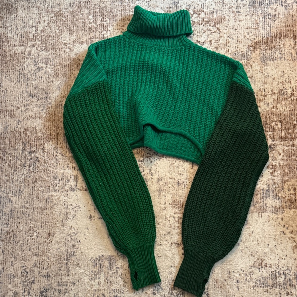 Maniere De Voir Emerald Cowl Neck Sweater